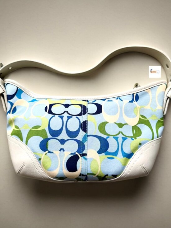 Coach Handbags - Coach Y2K Blue Green Small Mini Optic Soho Shoulder Bag 9518